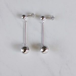 Silver Ball Drop Earrings